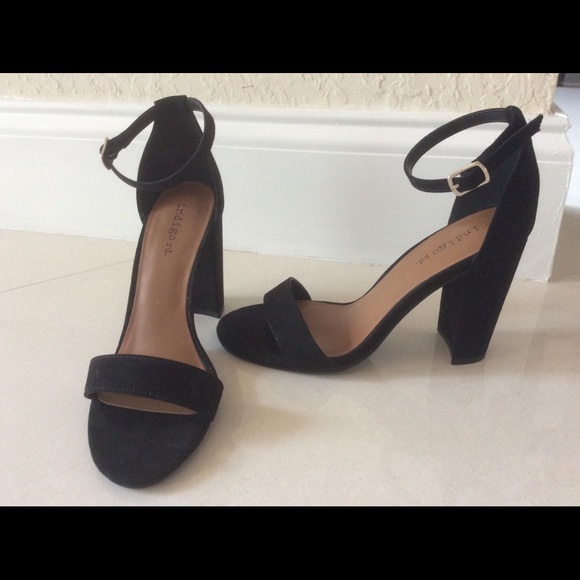 indigo road Shoes - INDIGO ROAD BLACK SUEDE BLOCK HEEL SANDALS